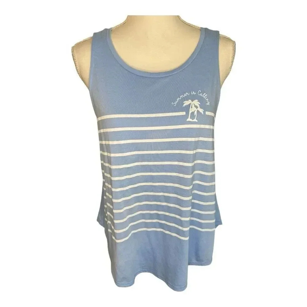 St. John’s Bay women’s petite medium beachy blue tank
